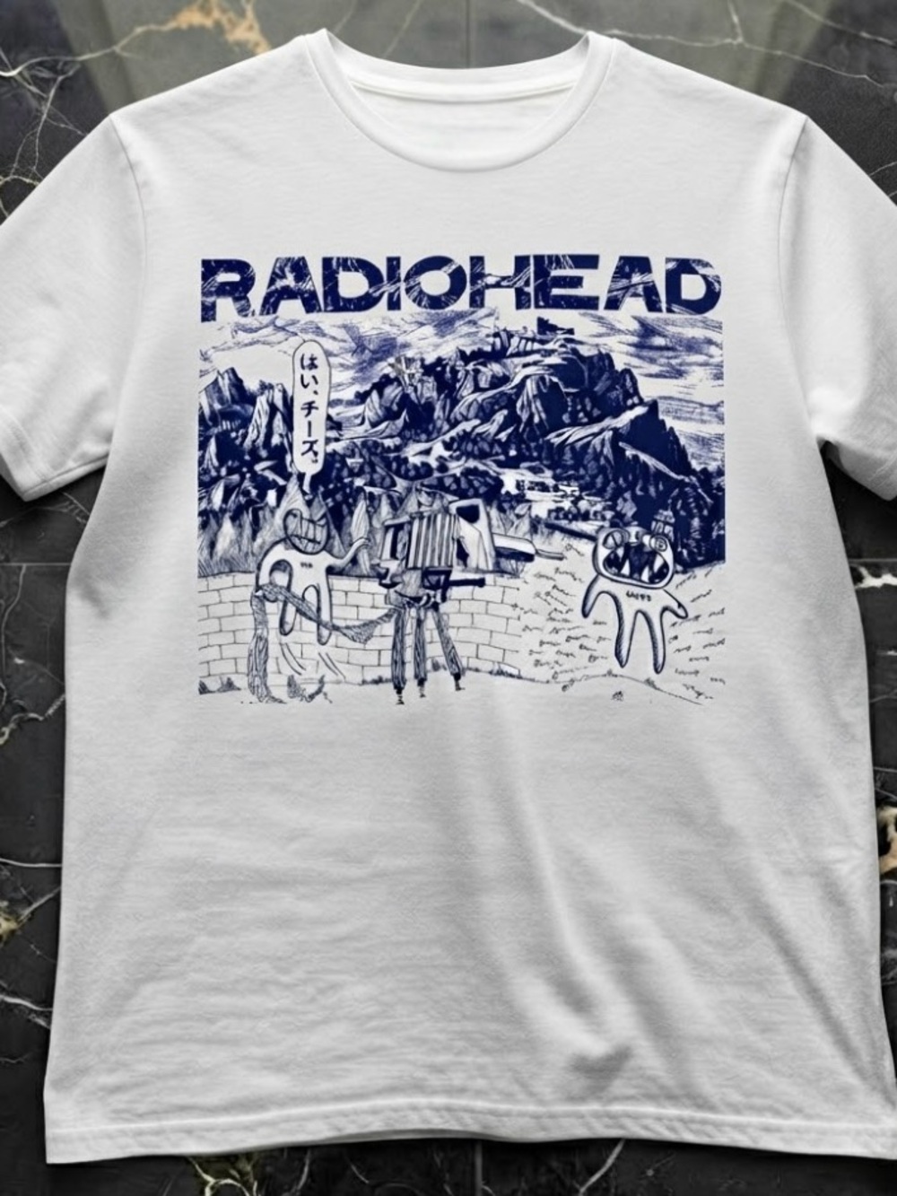 Radiohead Logo & Distressed Art Indie Rock Aesthetic  T-Shirt